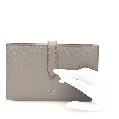 Celine Grained Calfskin Large Multifunction Strap Wallet Pebble 2 of 7