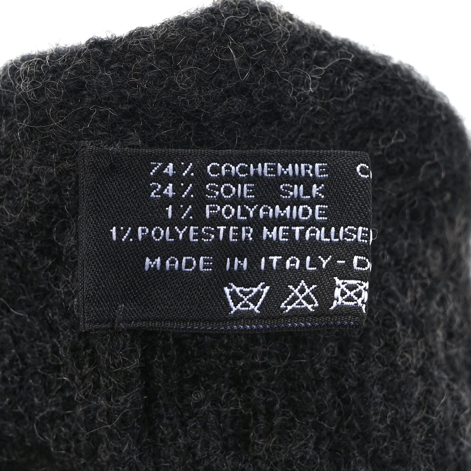 Chanel Cashmere Silk CC Gloves Dark Grey 4 of 4