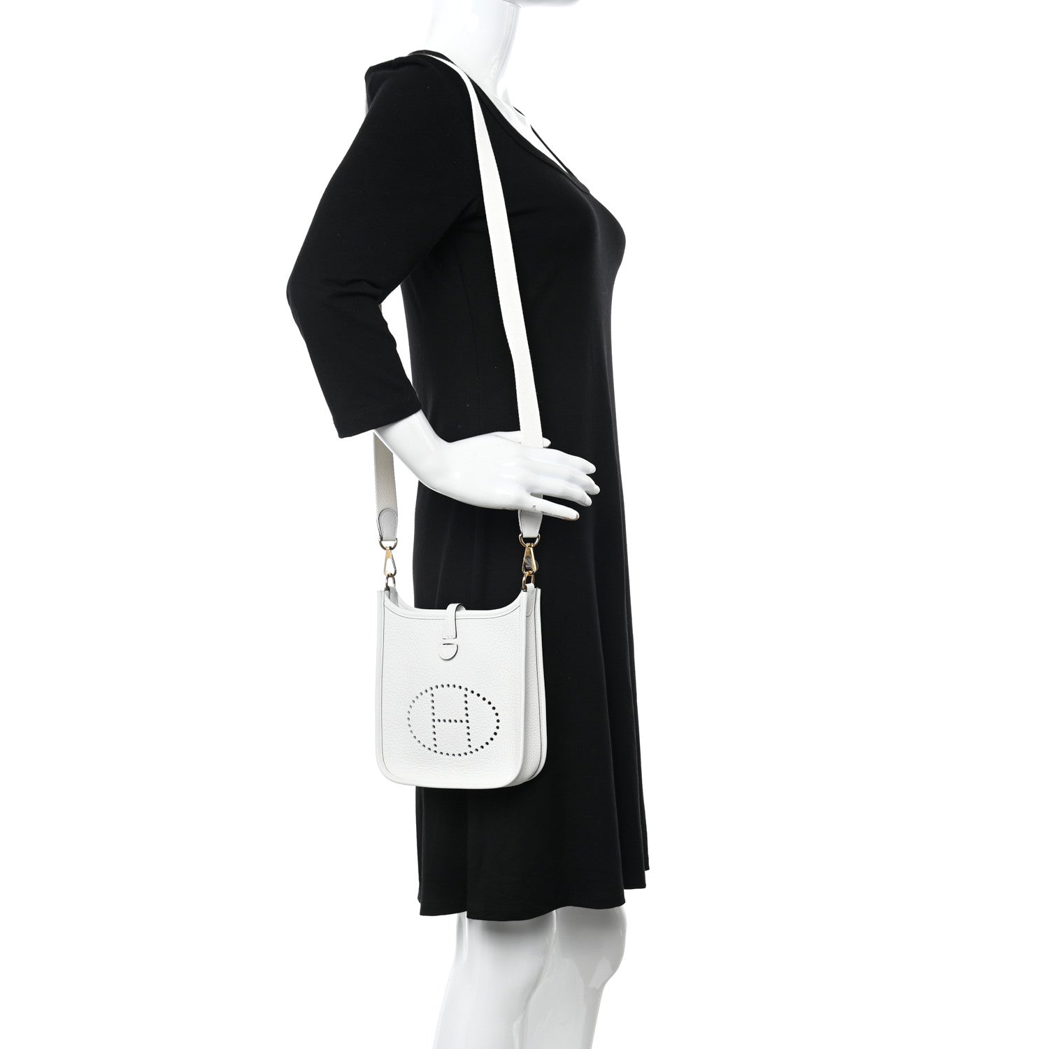 Hermes Taurillon Clemence Amazone Evelyne TPM New White 2 of 11