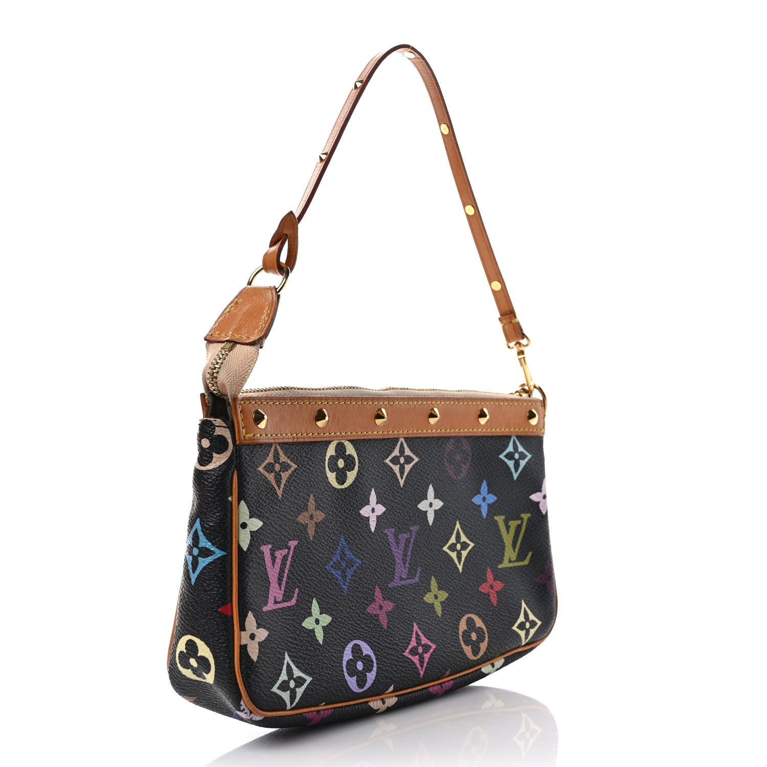 Louis Vuitton Monogram Multicolor Pochette Accessories Black 3 of 11