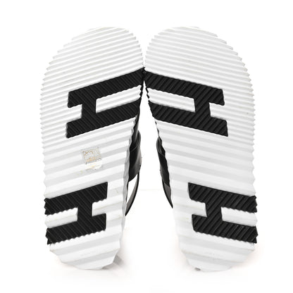 Hermes Parachute Fabric Calfskin Womens Electric Sandals 39 Black 5 of 8