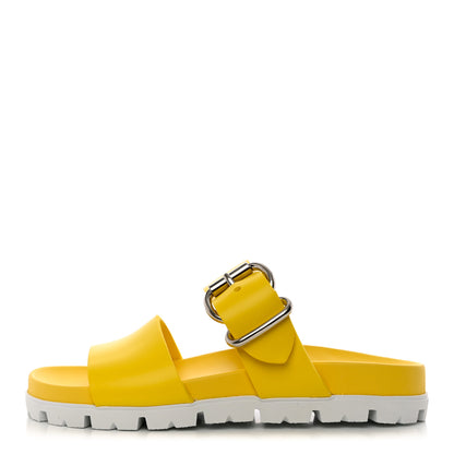 Prada EVA Rubber Double Strap 20mm Fussbett Sandals 37 Sole 1 of 9