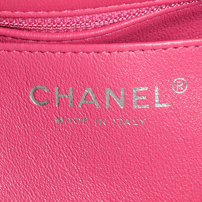 Chanel Lambskin Quilted Mini Rectangular Flap Dark Pink 7 of 9