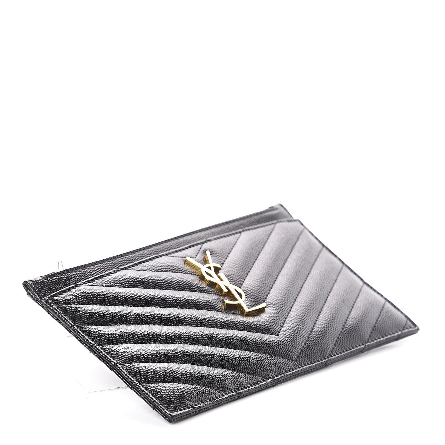 Grain De Poudre Chevron Monogram Bill Pouch Black