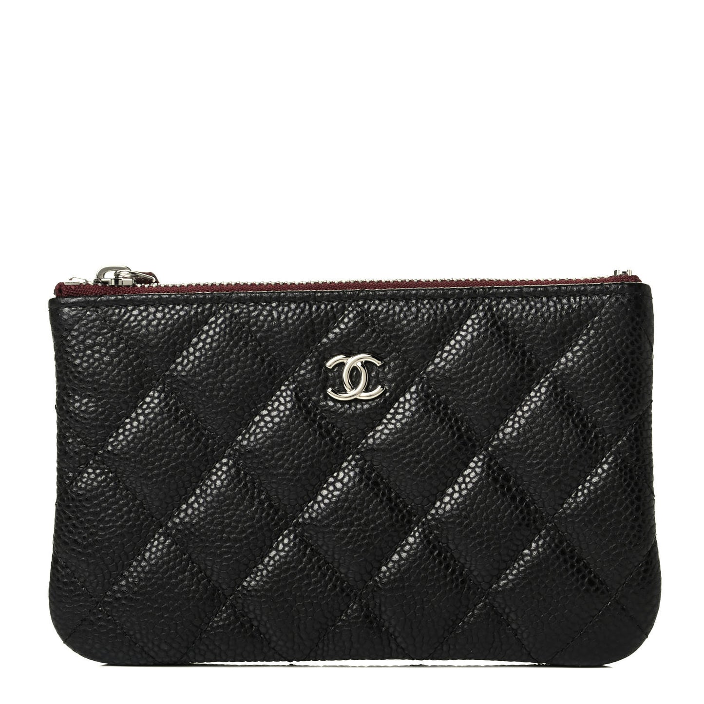 Caviar Quilted Small Cosmetic Case Black