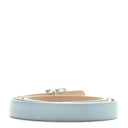 Chanel Lambskin CC Logo Skinny Belt 80 32 Light Blue 2 of 5