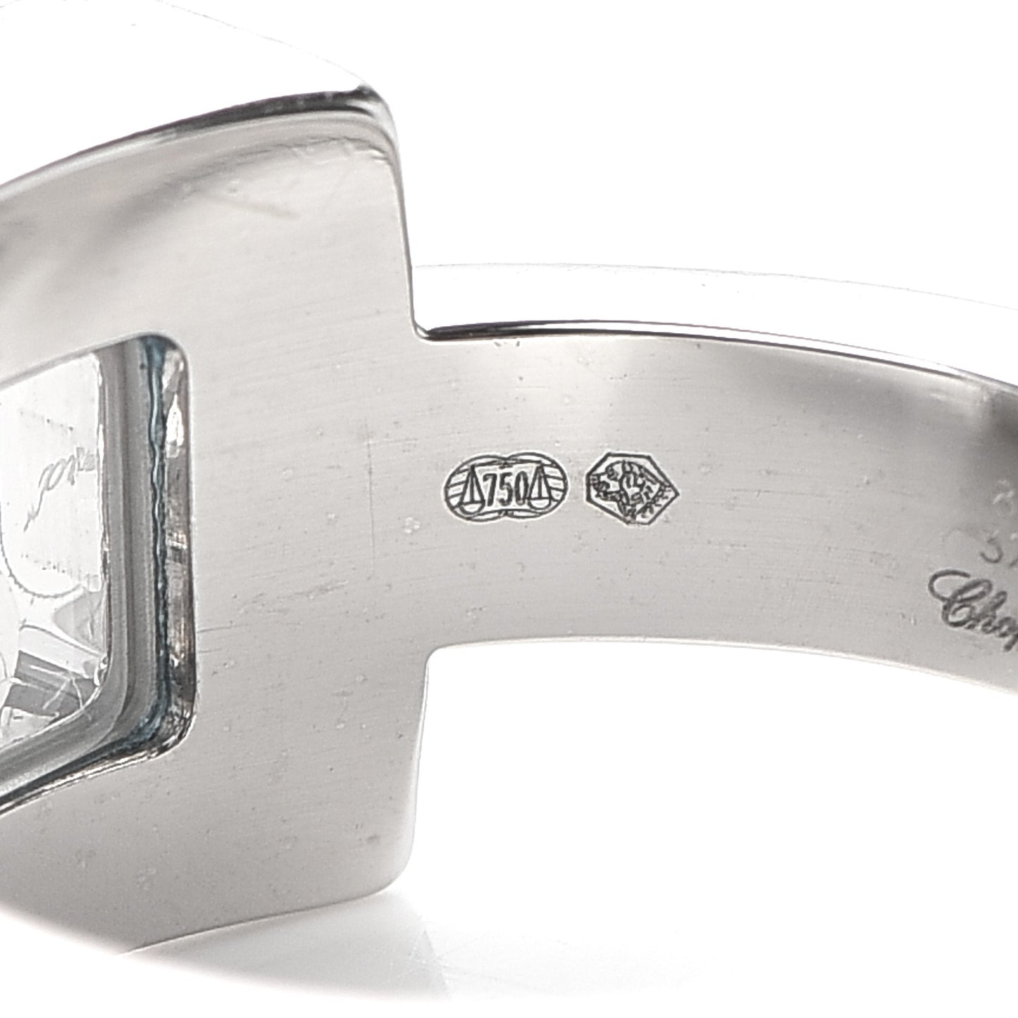 18K White Gold Diamond Happy Diamond Square Pave Ring 53 6.25