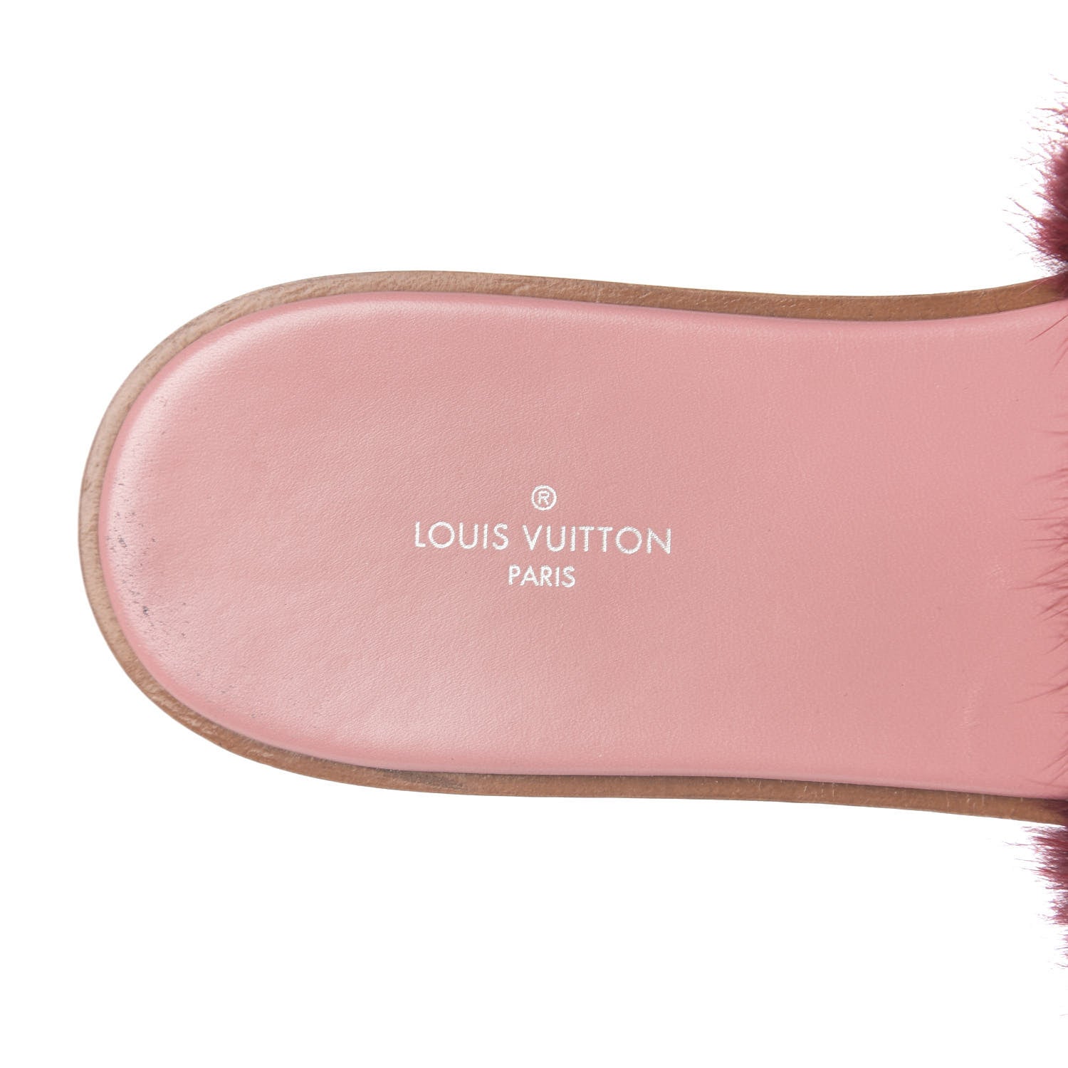 Louis Vuitton Mink Fur Lock It Flat Mule 38.5 Bordeaux 6 of 8
