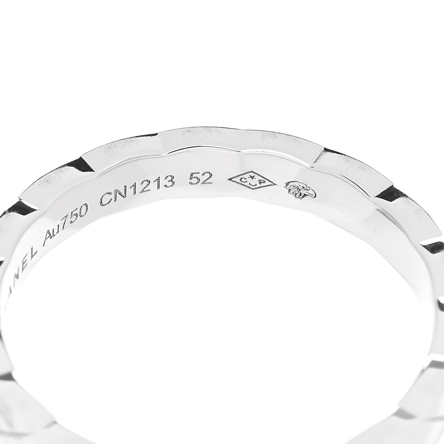 Chanel 18K White Gold Mini Coco Crush Ring 52 6 5 of 6