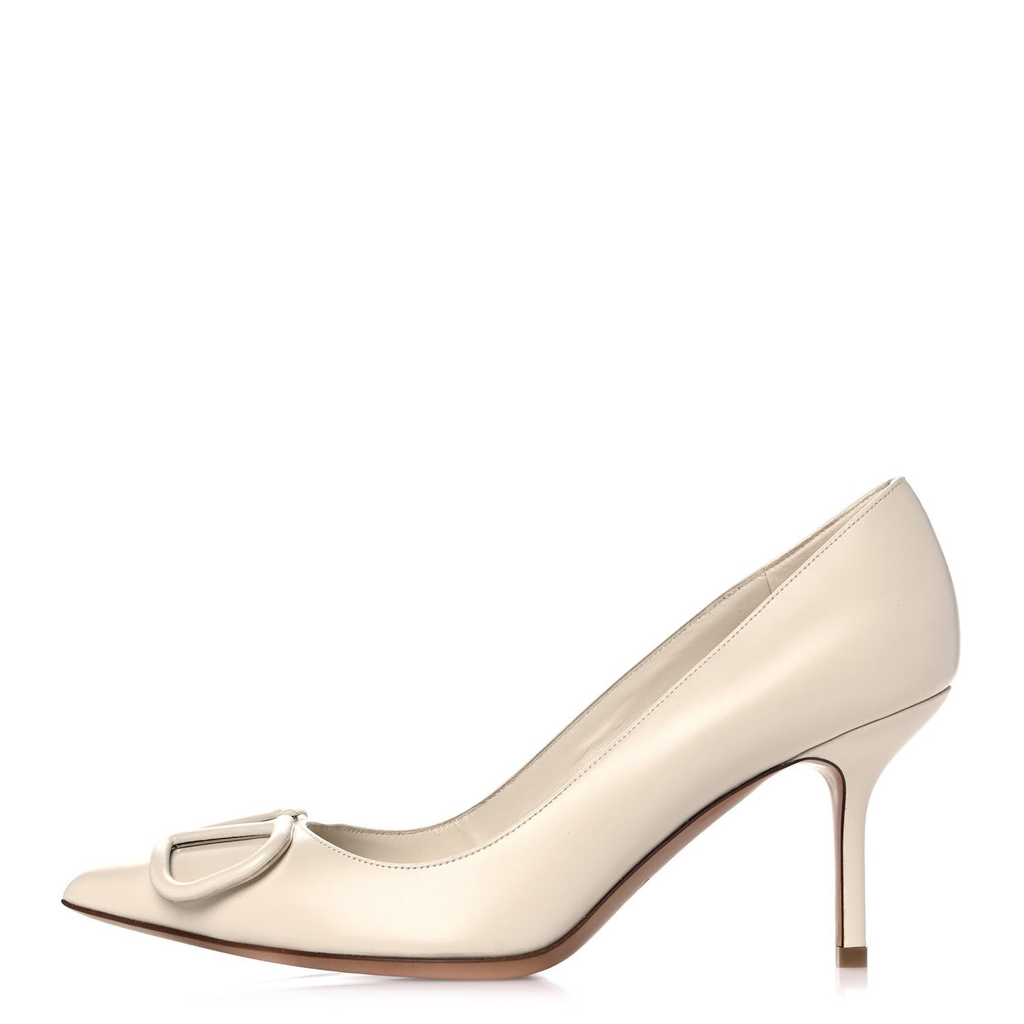 Calfskin Vlogo Signature 80mm Pumps 38.5 Light Ivory