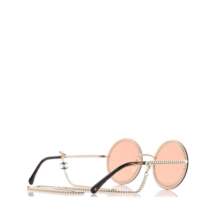 Chanel Chain Round Sunglasses 4245 Brown Gold 5 of 8