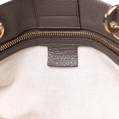 Gucci Calfskin Large Bamboo Shopper Tote Grey Field 5 of 12