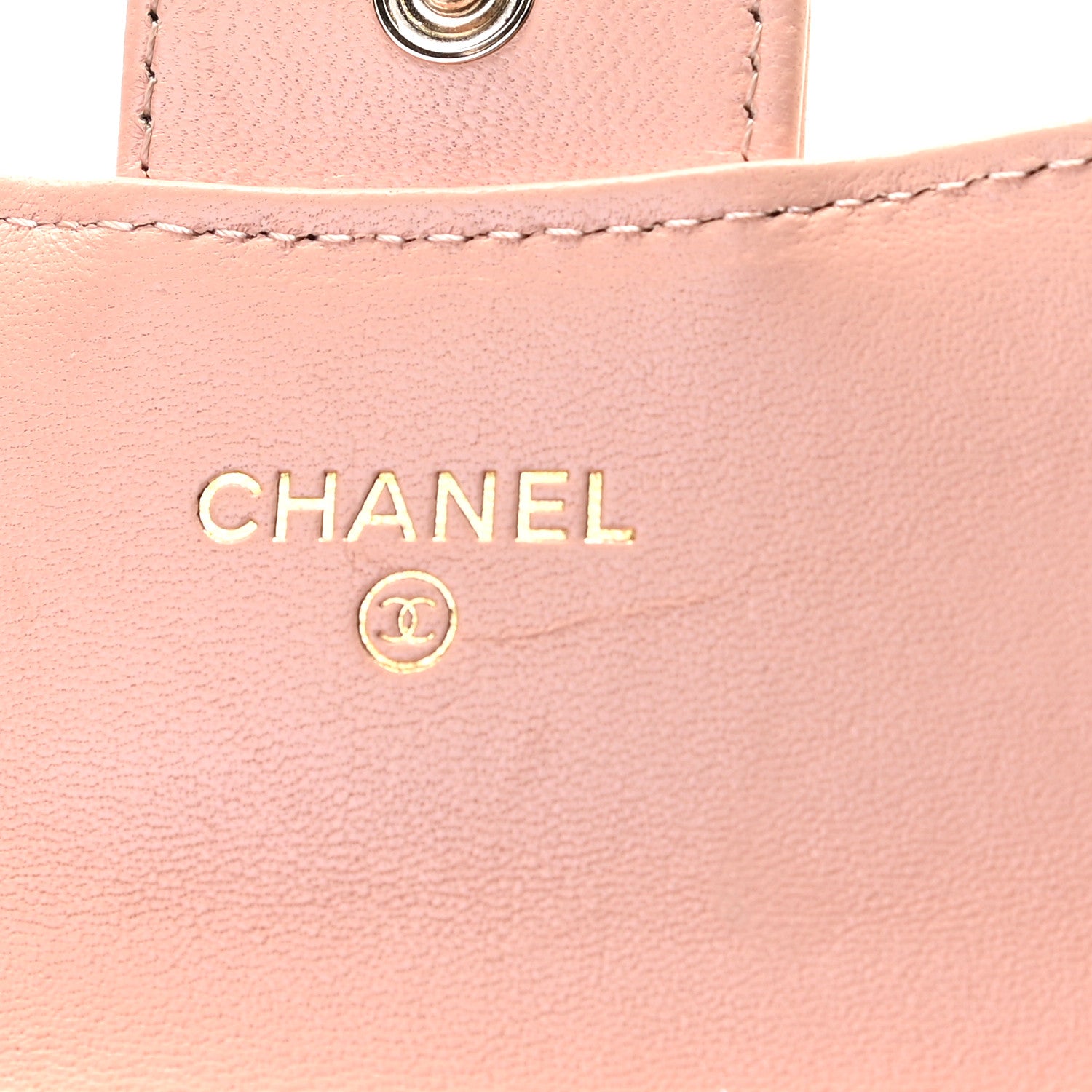 Chanel Lambskin Quilted Flap Card Holder On Chain Light Pink 6 of 13