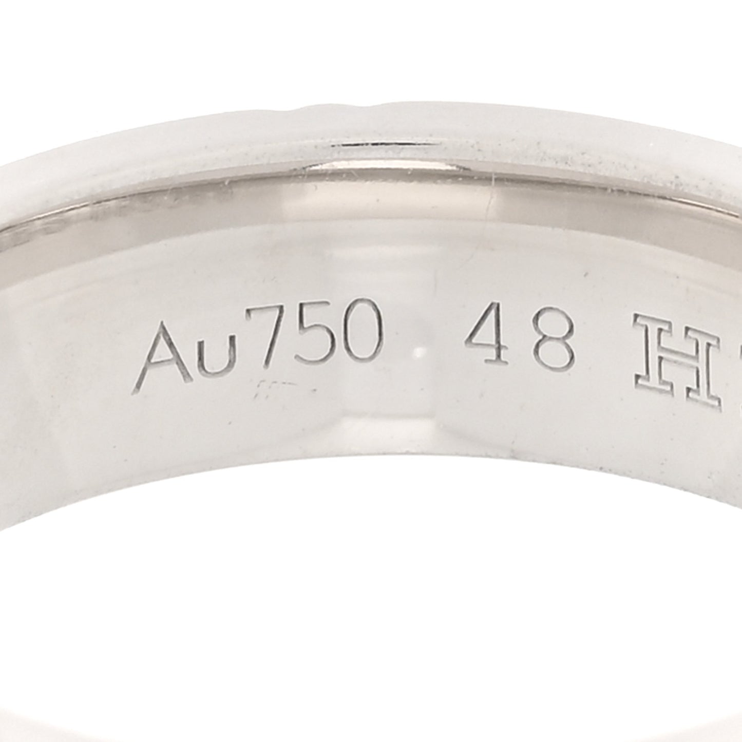 18K White Gold Diamond Kilim H Band Ring 48 4.5