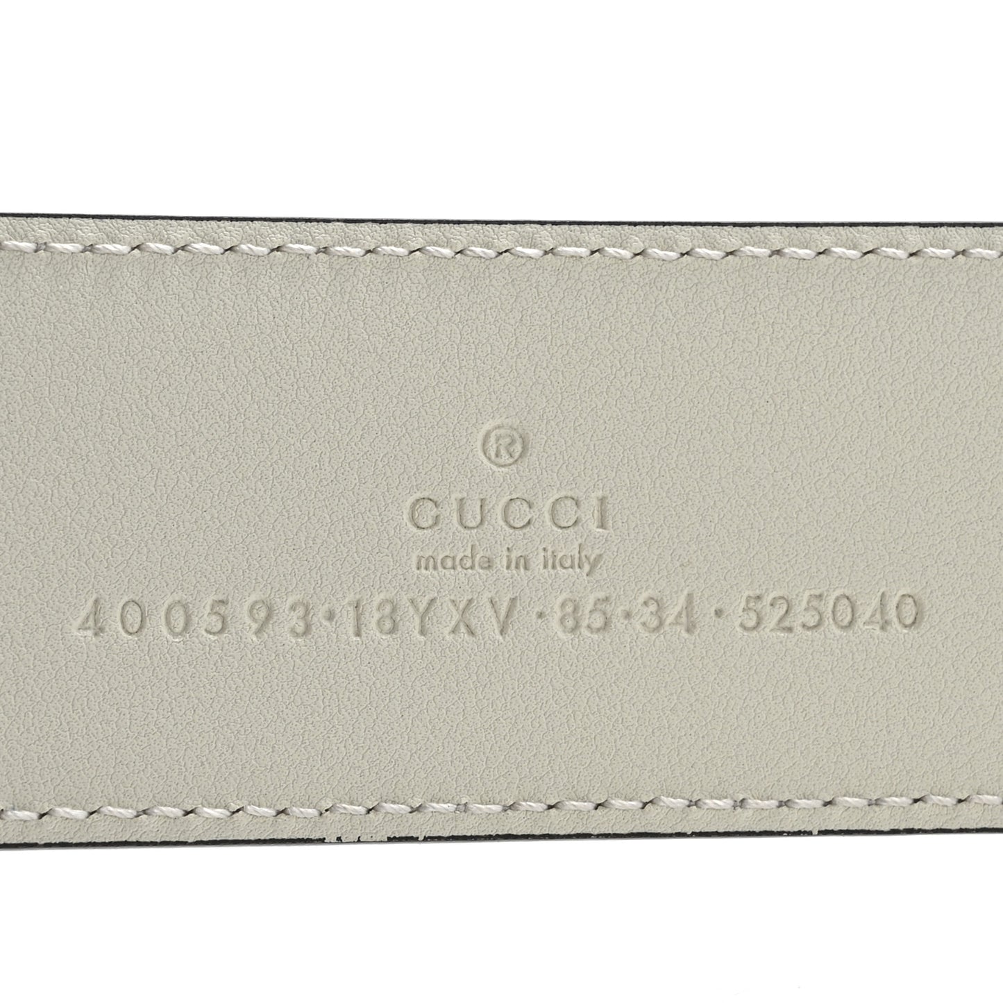 Azalea Calfskin Enamel Monochrome Double G 40mm Belt 85 34 Mystic White