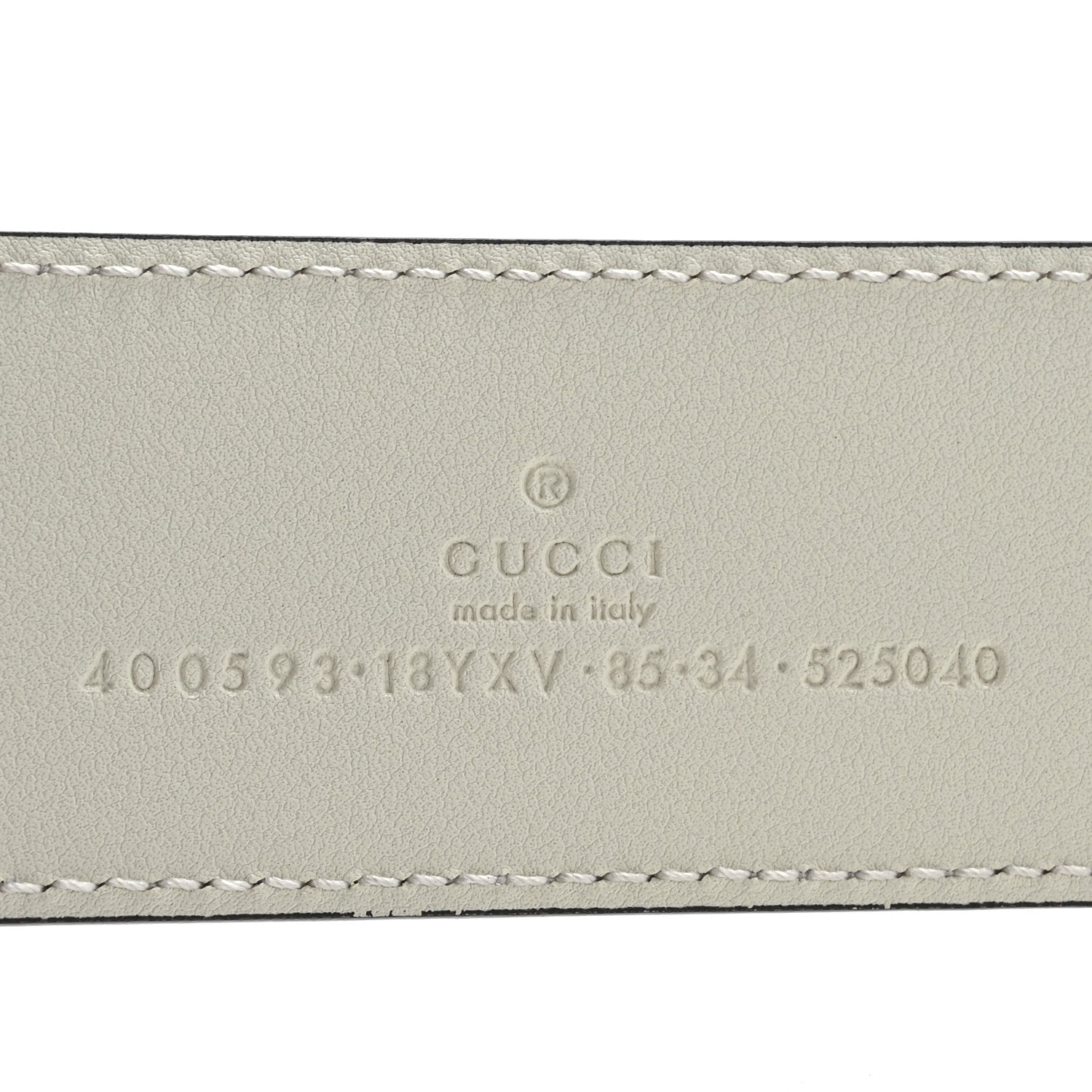 Gucci Azalea Calfskin Enamel Monochrome Double G 40mm Belt 85 34 Mystic White 5 of 8
