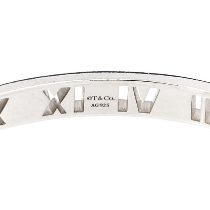 Tiffany Sterling Silver Atlas Pierced Hinged Bangle Bracelet 3 of 4
