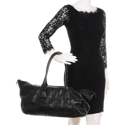 Chanel Lambskin Square Stitched Lax Tote Black 2 of 7