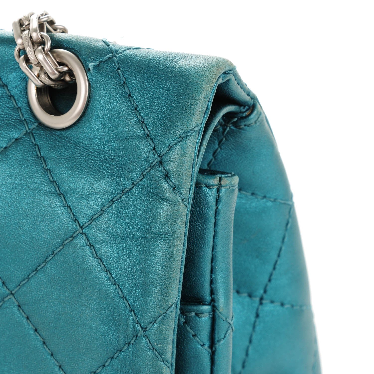 Chanel Metallic Calfskin Quilted 2.55 Reissue 227 Flap Turquoise 7 of 10