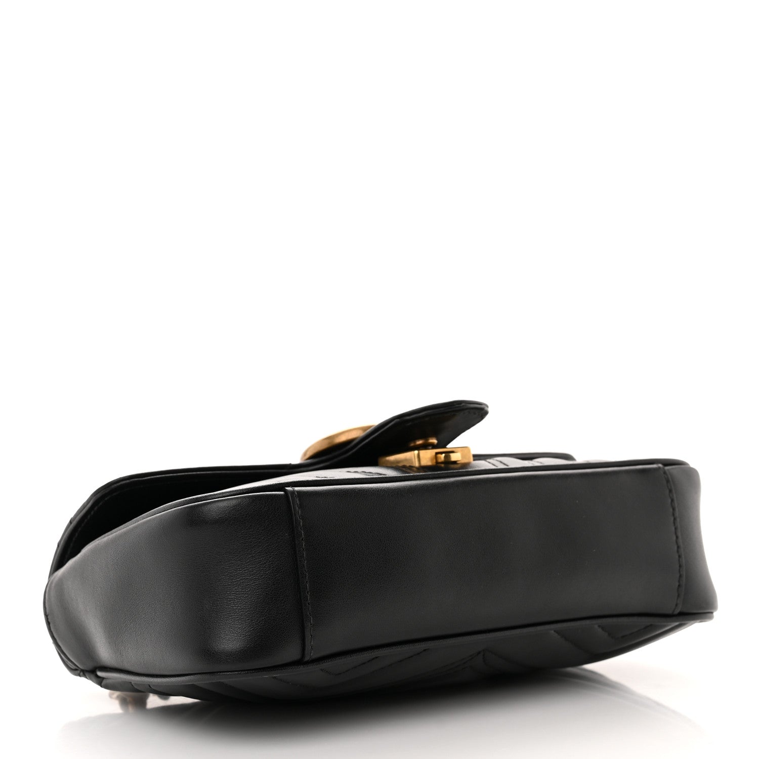 Gucci Calfskin Matelasse Mini GG Marmont Shoulder Bag Black 4 of 13