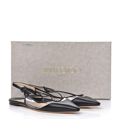 Jimmy Choo Kid PVC Erin Slingback Flats 39 Black 10 of 10