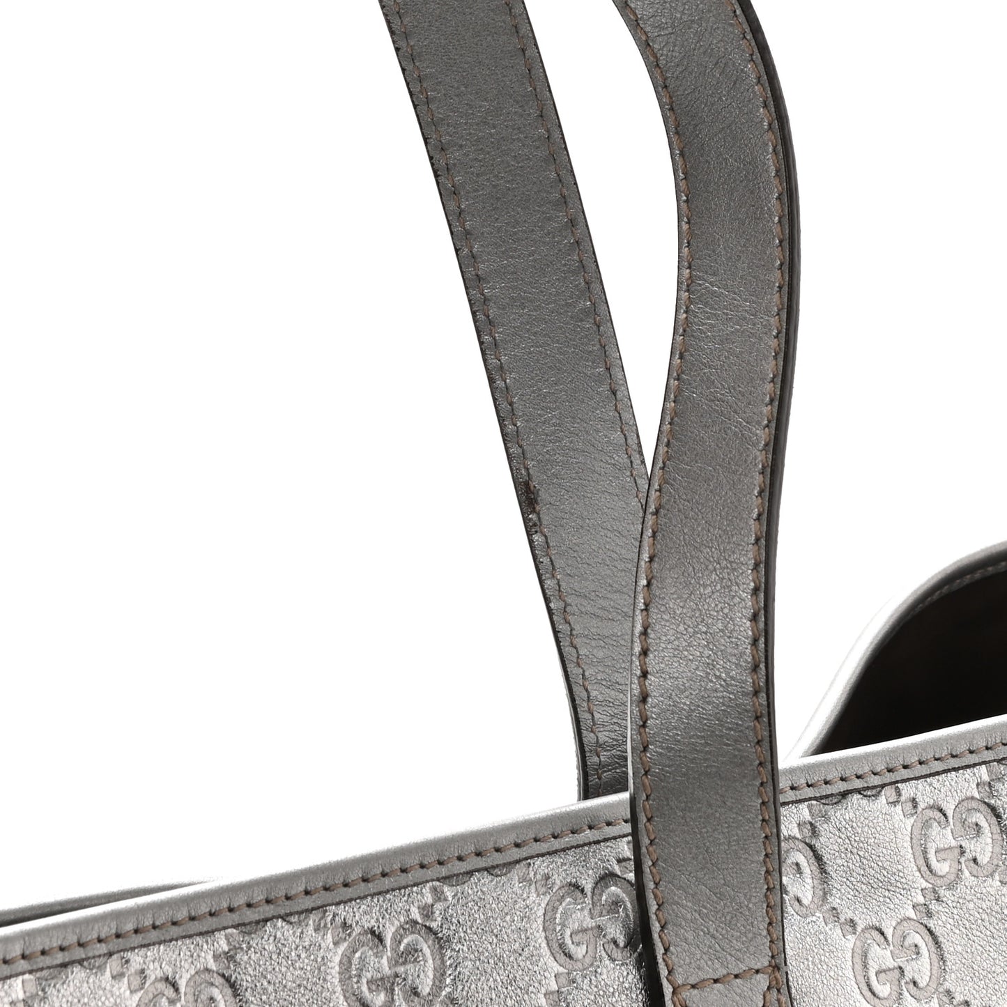Guccissima Large Tote Silver