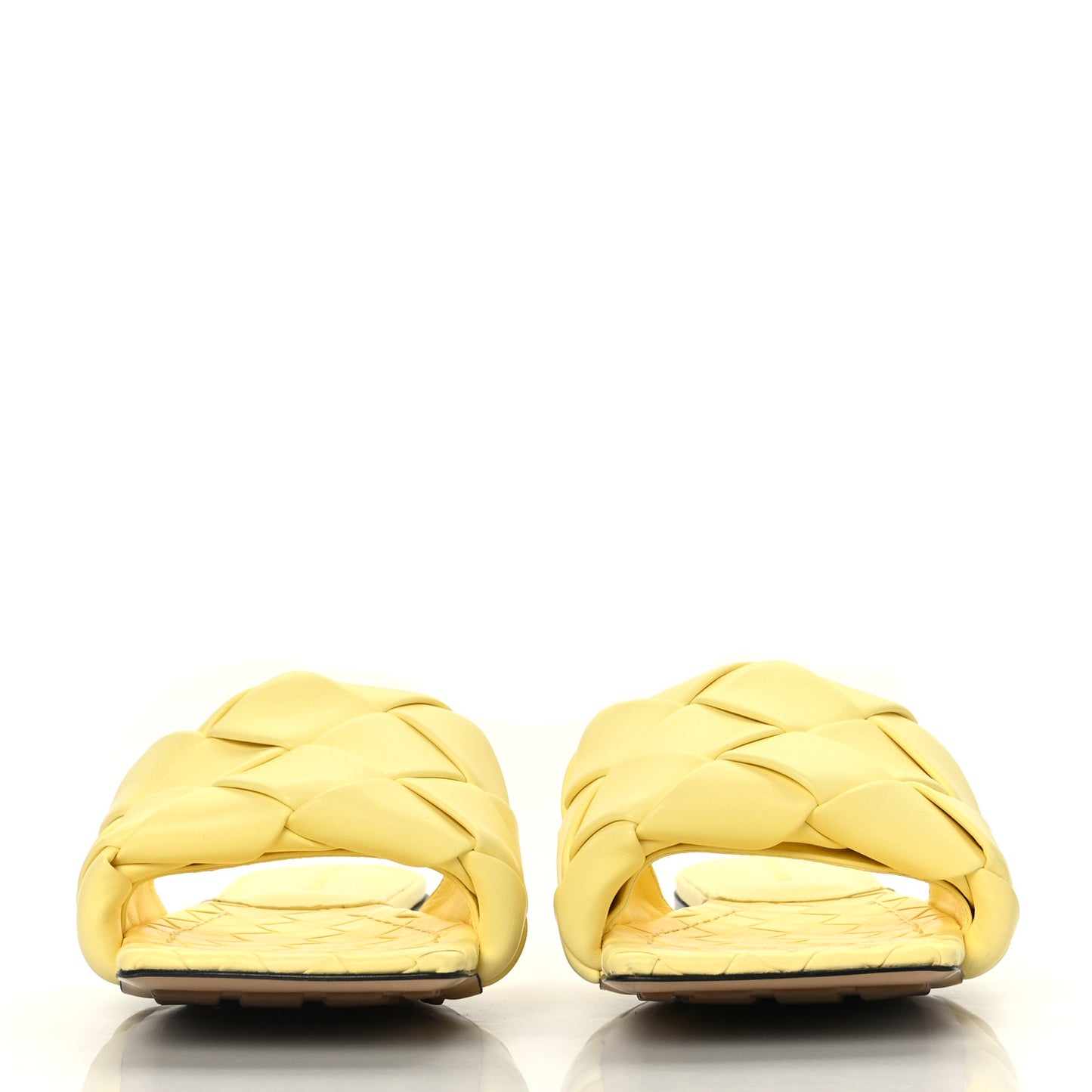 Nappa Maxi Intrecciato Lido Flat Sandals 39.5 Lemonade