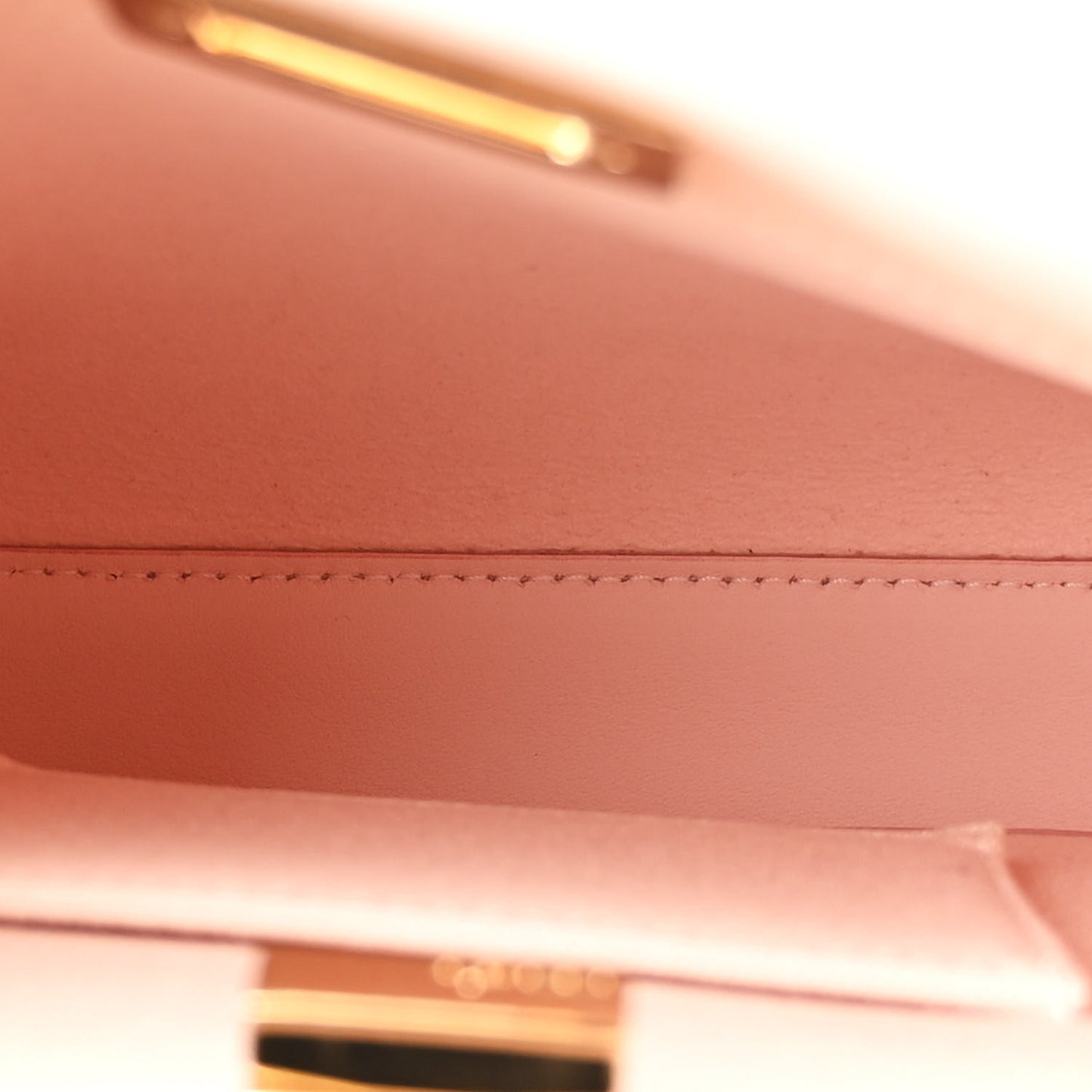 Vitello Seta Canvas FF Embroidered Mini Peekaboo Iconic Satchel  Rosa Confetto