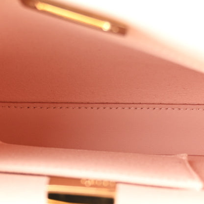 Fendi Vitello Seta Canvas FF Embroidered Mini Peekaboo Iconic Satchel  Rosa Confetto 6 of 11
