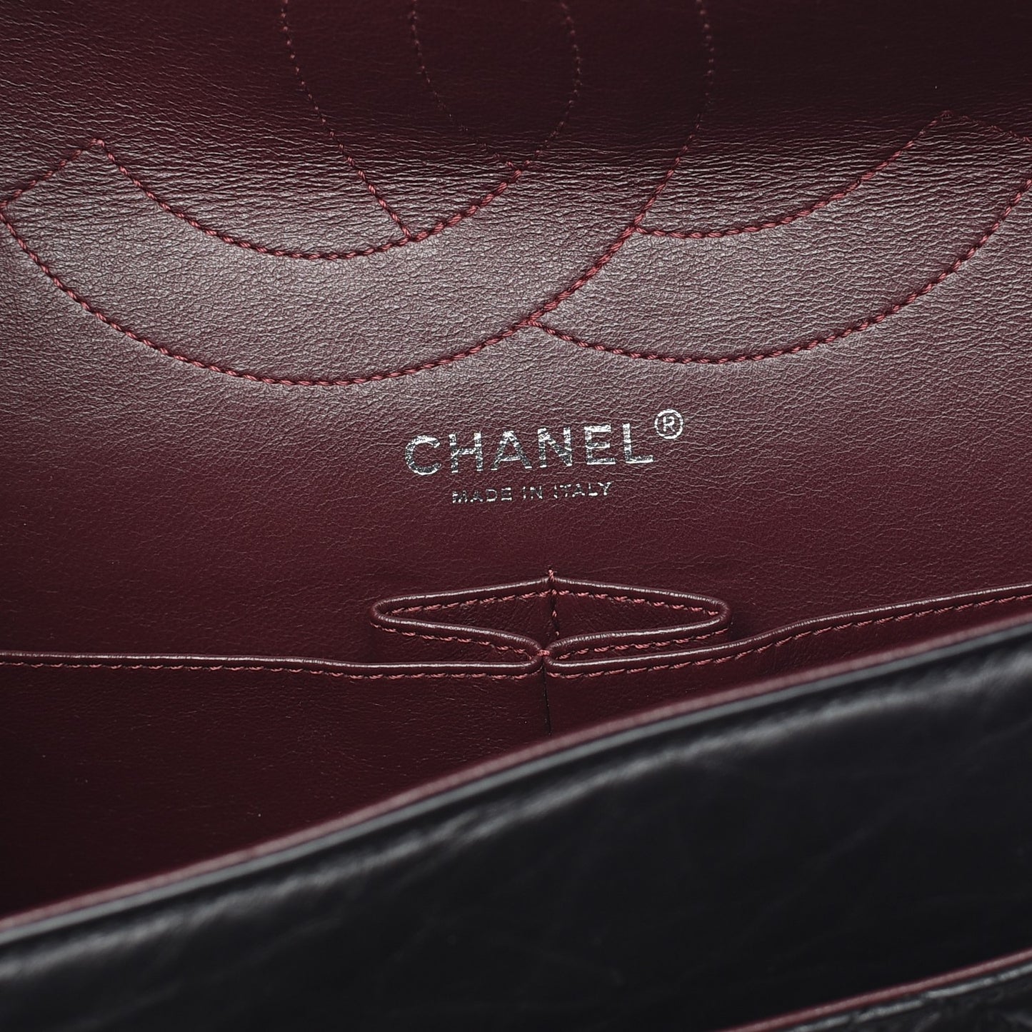 Aged Calfskin Quilted 2.55 Reissue 227 Flap Black