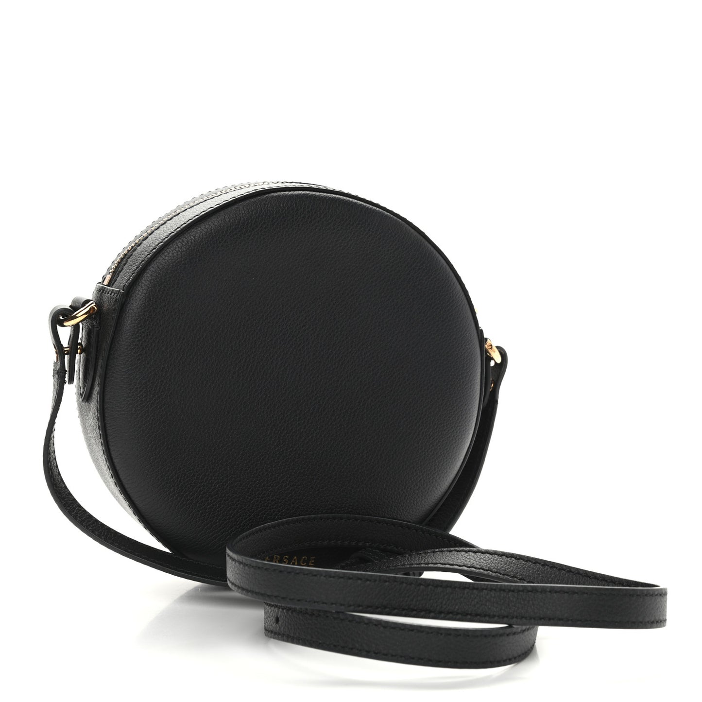 Calfskin La Medusa Round Camera Bag Black