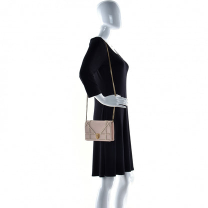 Christian Dior Calfskin Studded Diorama Wallet on Chain Pouch Nude 2 of 17