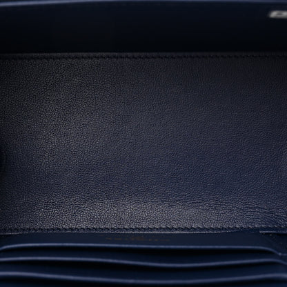 Chanel Lambskin Quilted Small Top Handle Vanity Case With Chain Navy 5 of 12