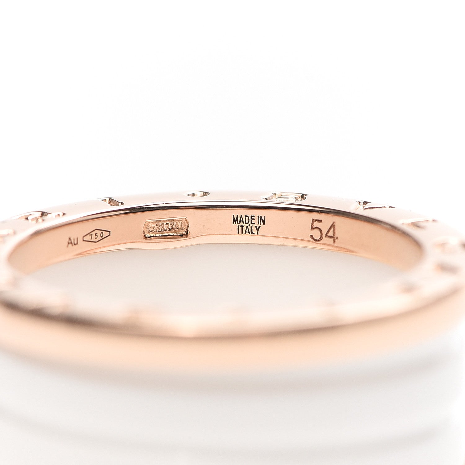 Bulgari 18K Rose Gold White Ceramic B.Zero1 Four-Band Ring 54 7 4 of 7