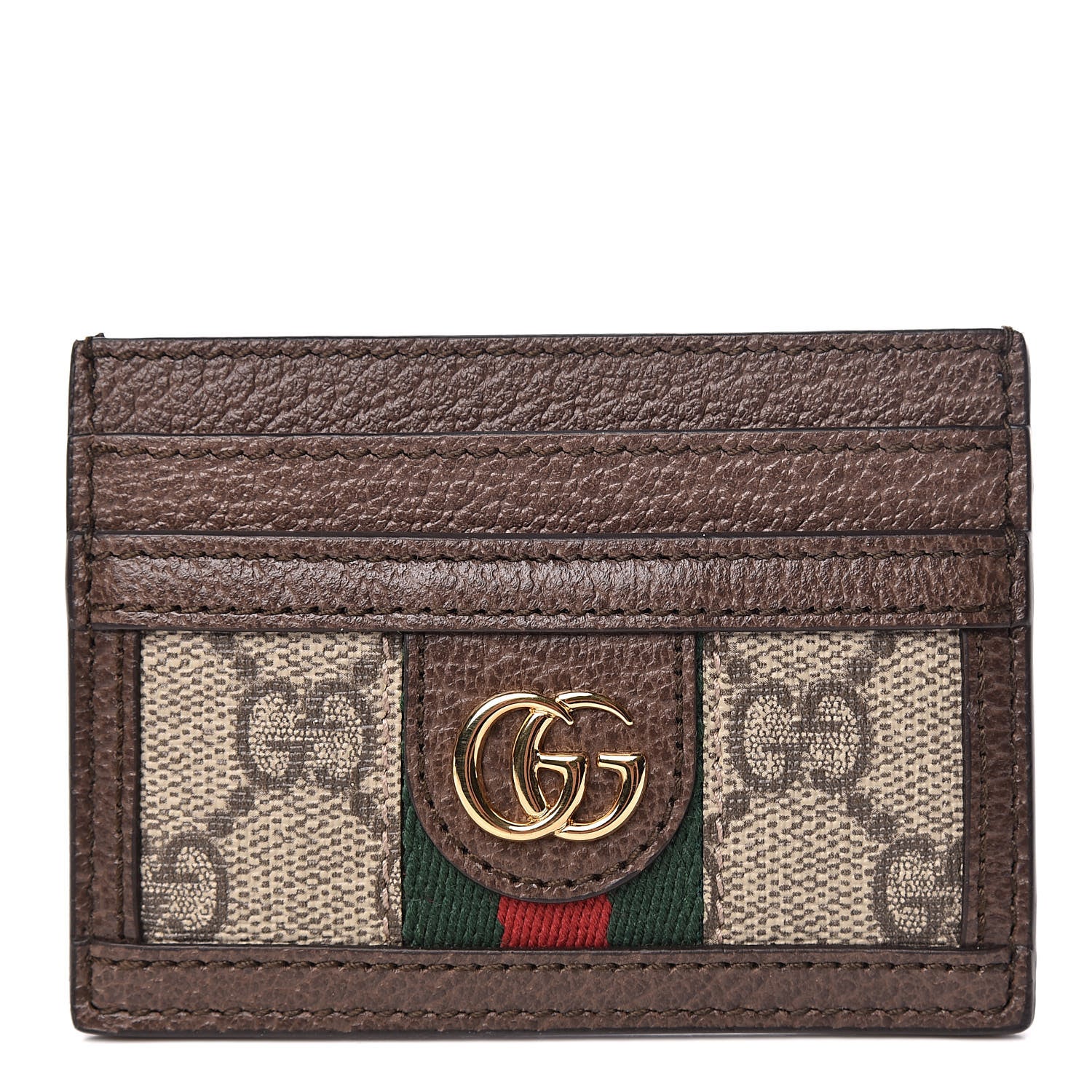 Gucci GG Supreme Monogram Ophidia Card Holder Brown 1 of 6