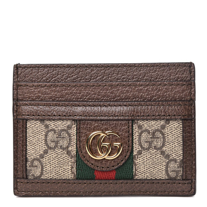 Gucci GG Supreme Monogram Ophidia Card Holder Brown 1 of 6