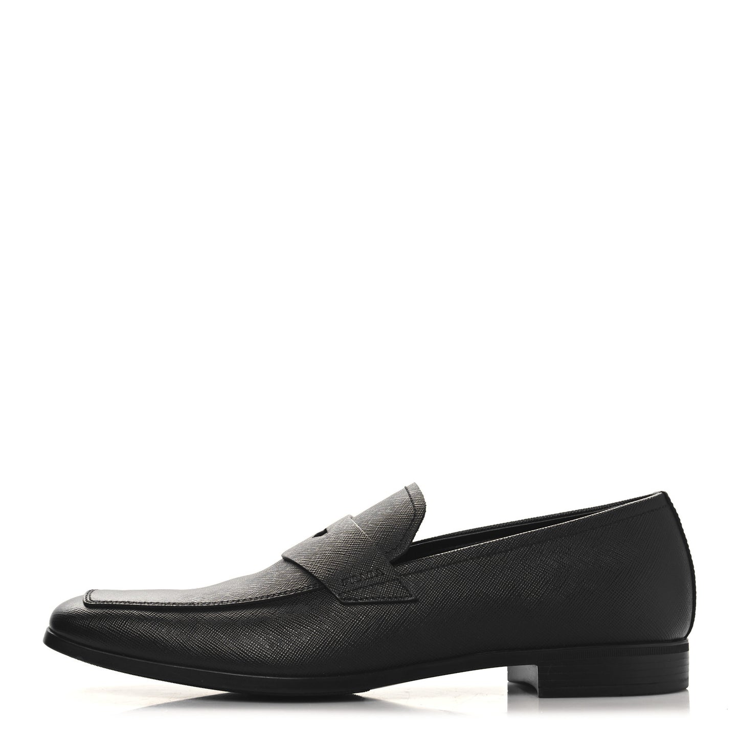 Saffiano Mens Penny Loafers 9 Black