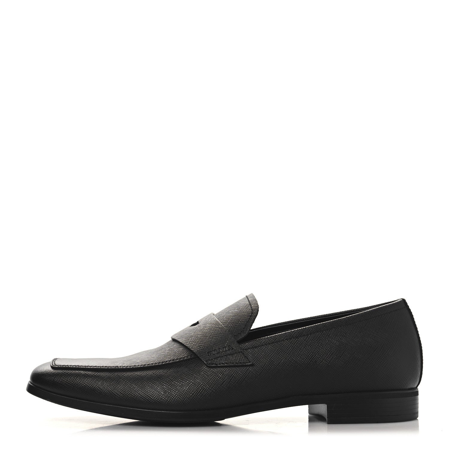 Prada Saffiano Mens Penny Loafers 9 Black 1 of 10