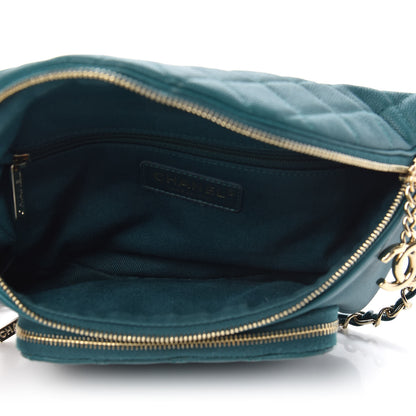 Chanel Caviar Quilted Business Affinity Waist Belt Bag Dark Turquoise 5 of 9