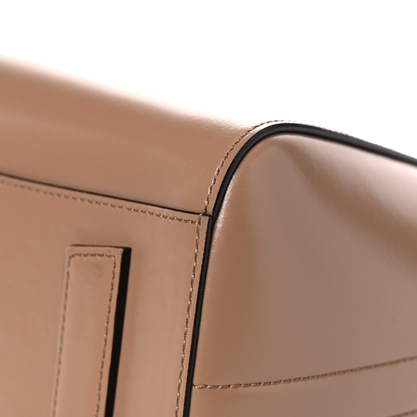 Shiny Lord Calfskin Small Antigona Dark Beige