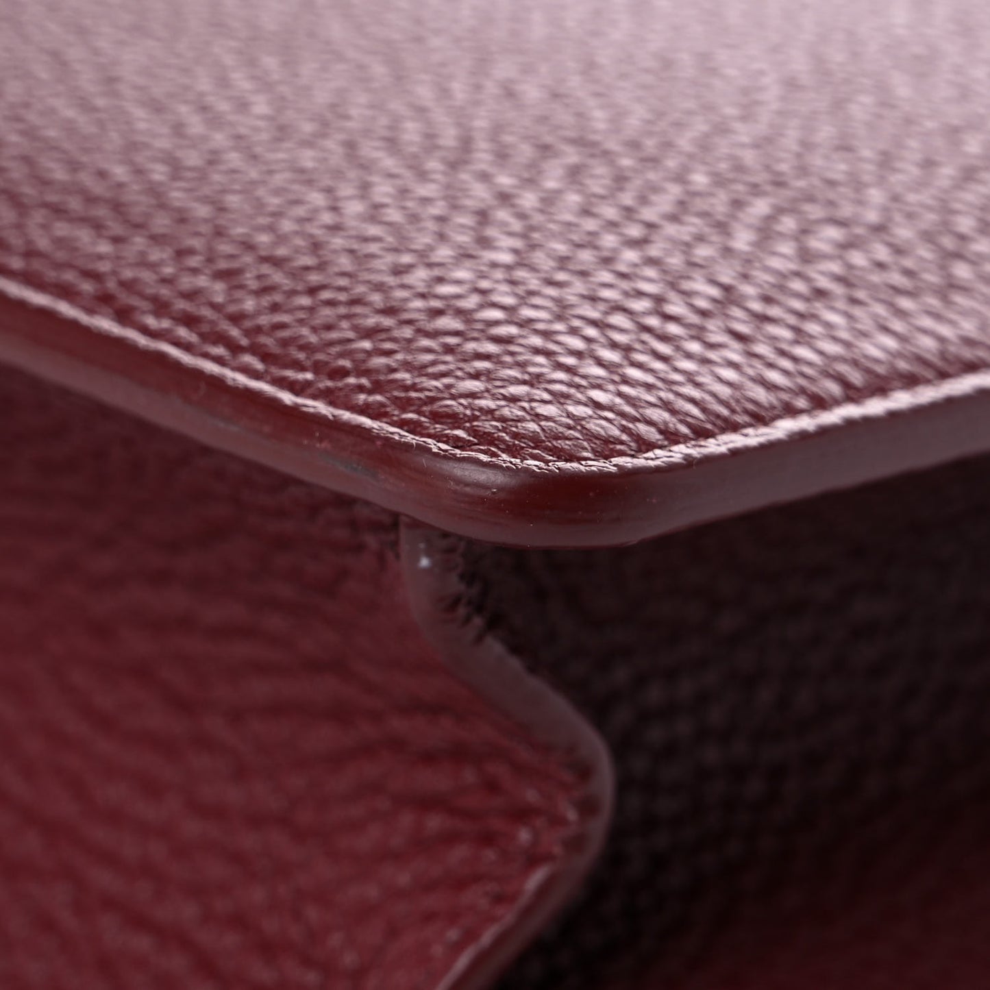Grained Calfskin 30 Montaigne Flap Bag Red Brick