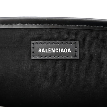 Balenciaga Cotton Canvas Calfskin Navy Cabas XS Black 8 of 12