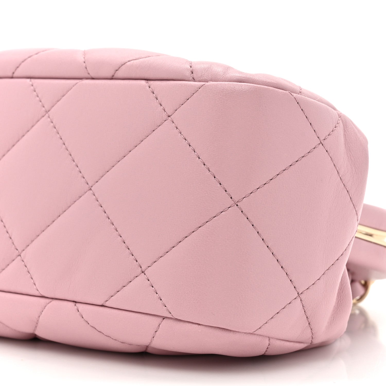 Chanel Lambskin Quilted CC Kisslock Clutch Pink 9 of 11