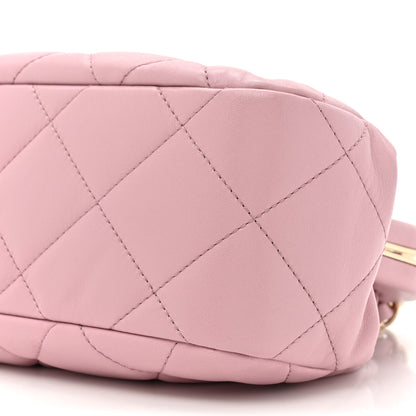 Chanel Lambskin Quilted CC Kisslock Clutch Pink 9 of 11