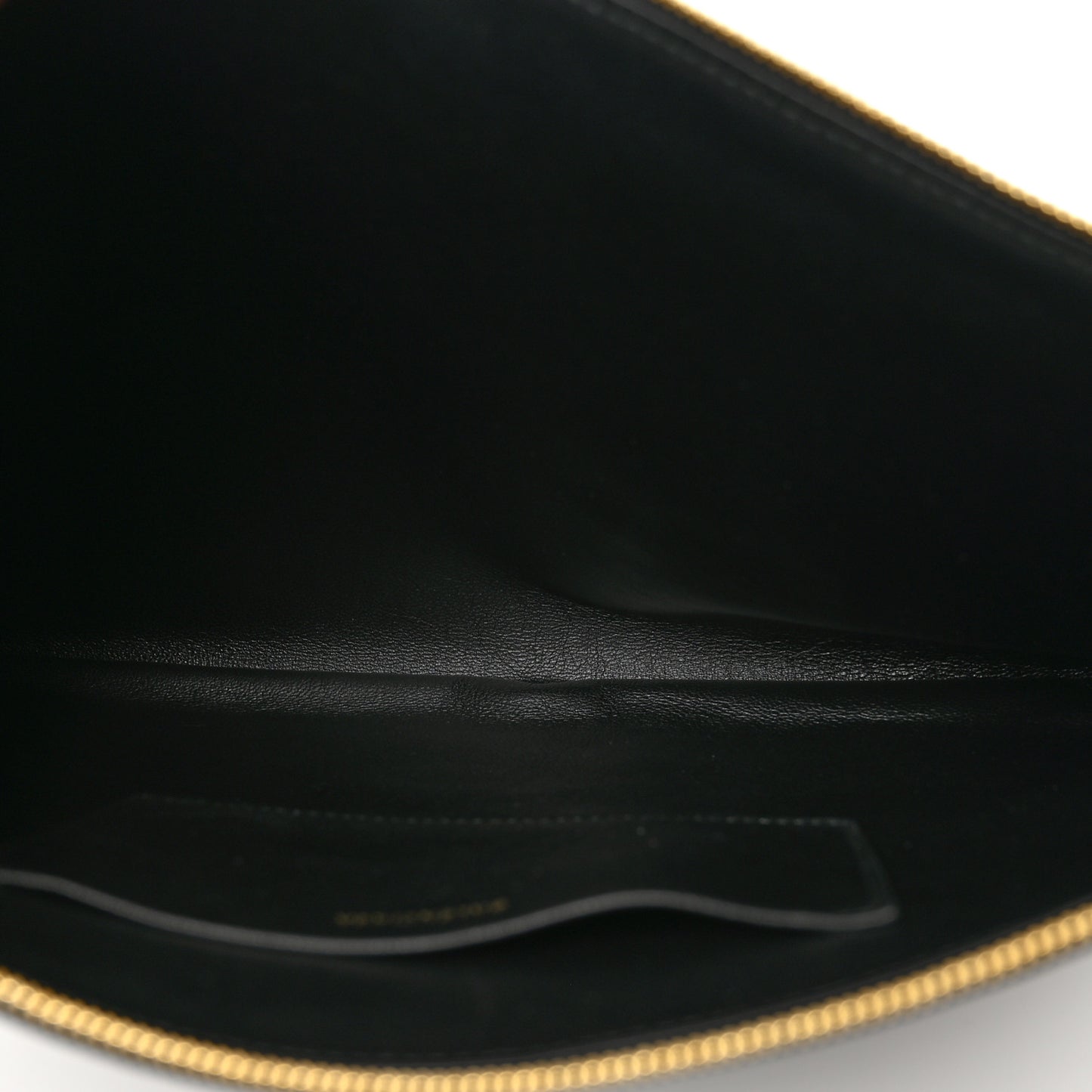 Grained Calfskin Large Ville Zip Pouch Black