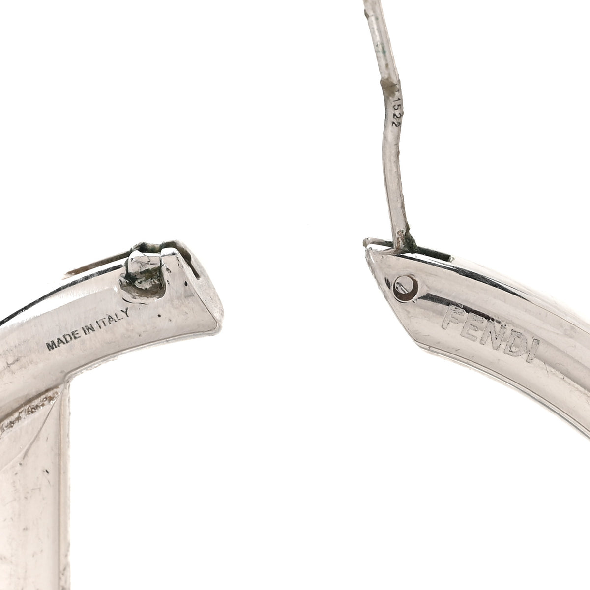 Metal FF Hoop Earrings Gold Silver