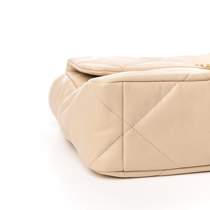 Chanel Goatskin Quilted Large 19 Flap Beige 7 of 10