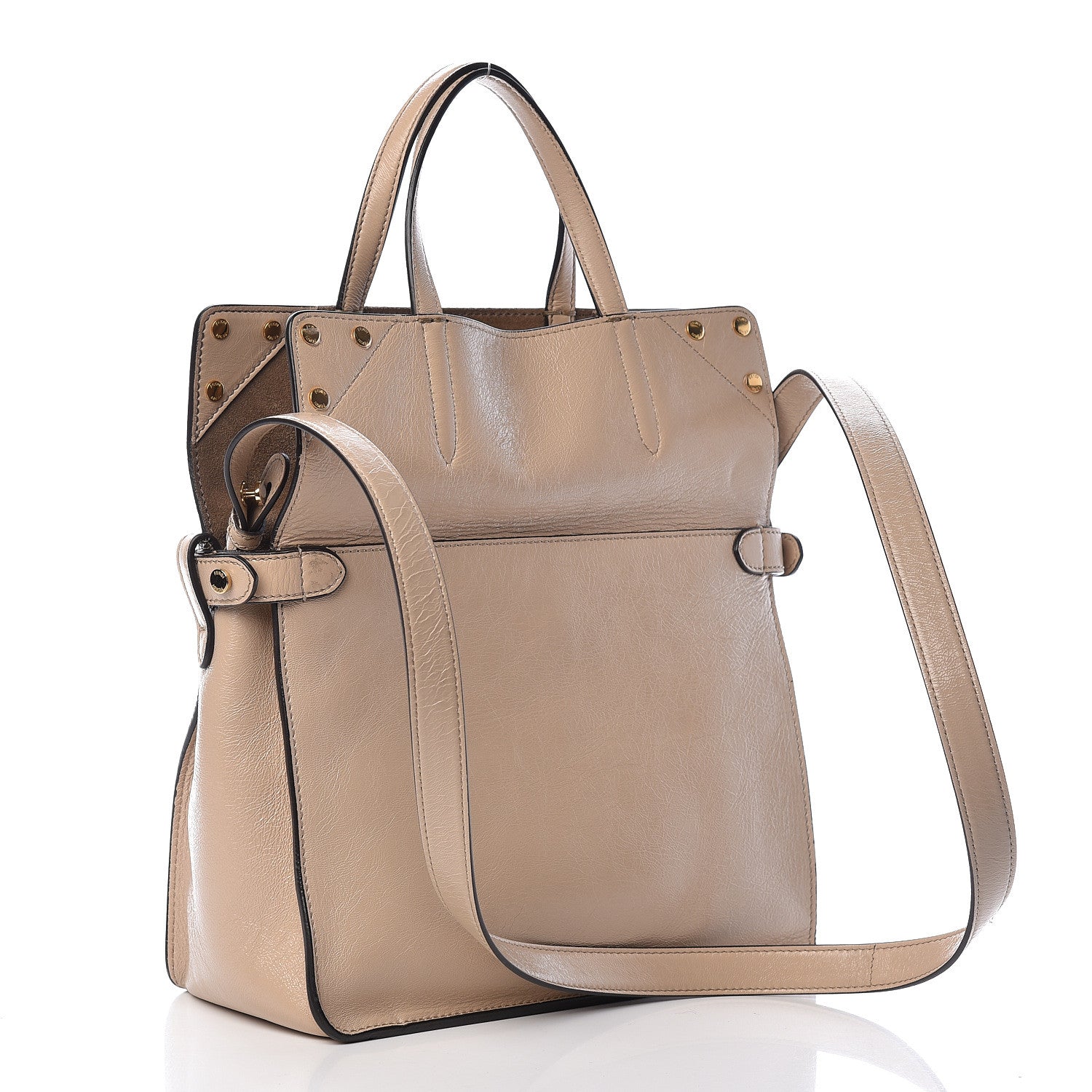 Fendi Agnello Old Shine Vitello Go Rain Large Flip Tote Amido Cocco 4 of 15