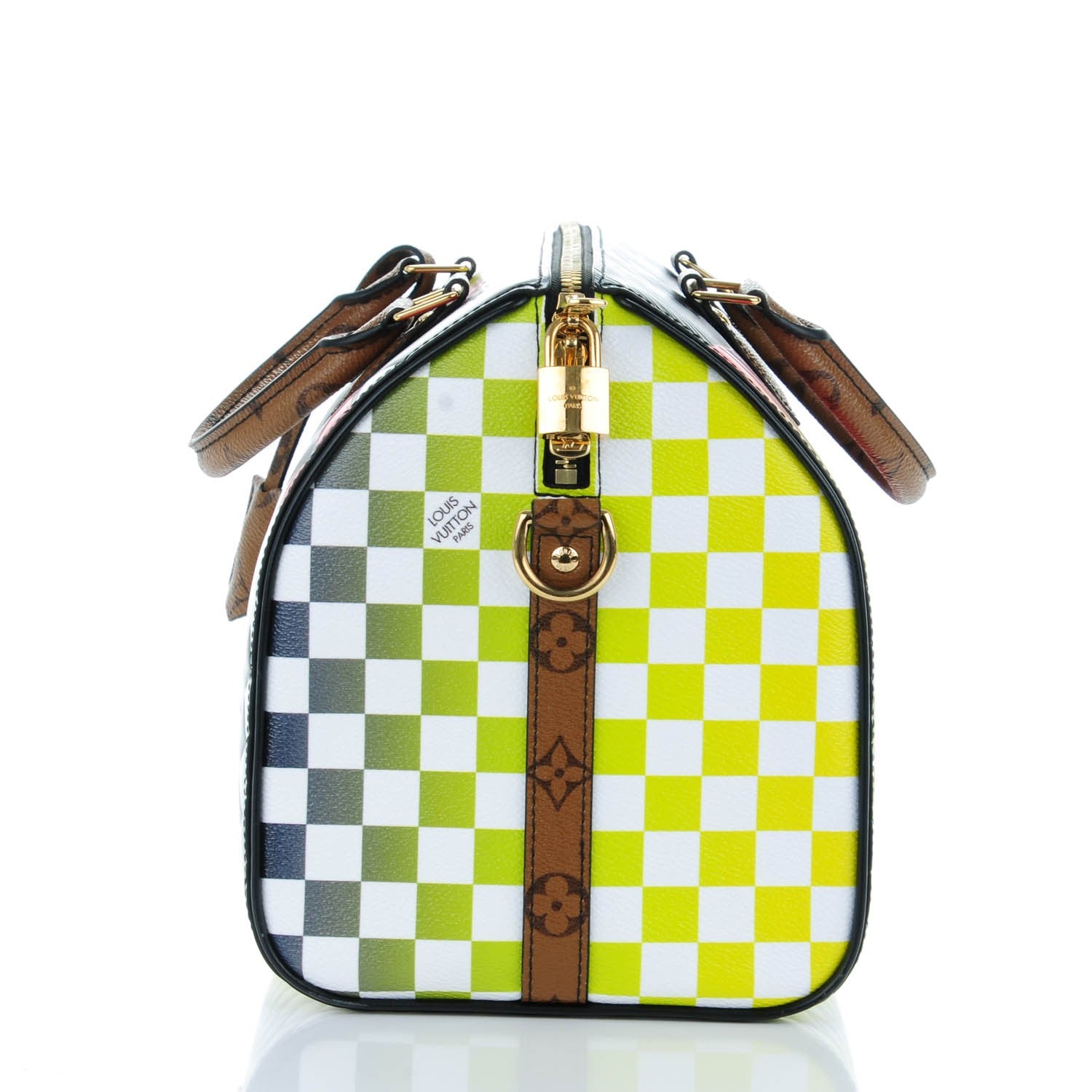 Louis Vuitton Epi Reverse Monogram Damier Race Speedy Bandouliere 30 Black Yellow 4 of 13