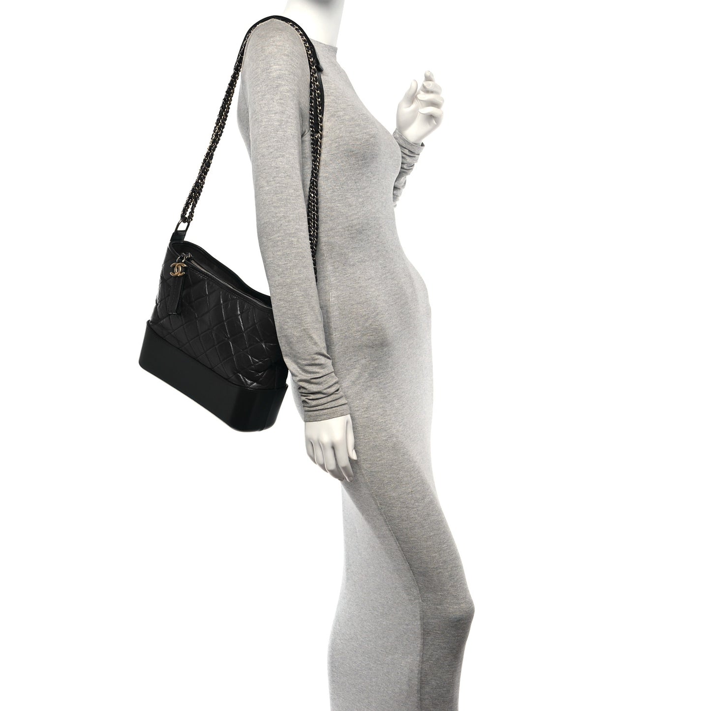 Aged Calfskin Quilted Medium Gabrielle Hobo Blue